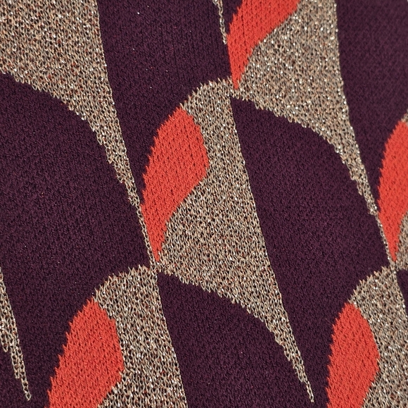 Ann Taylor Sweater Gold Metallic Retro Pull Over Sparkle Size Medium - Picture 2 of 11